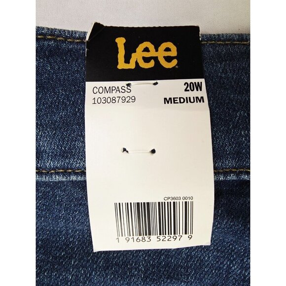 Lee Legendary Plus Size 20W Medium Womens 31" Inseam Bootcot Blue Logo Jeans NWT - Picture 6 of 13